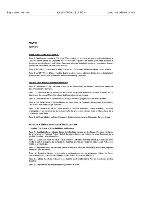 Técnico Gestión de Actividades Deportivas La Rioja