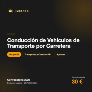 Conducción de Vehículos de Transporte por Carretera E2 · IMSERSO