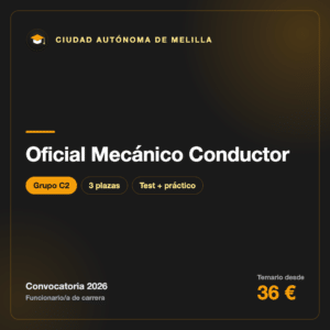Oficial Mecánico Conductor C2 · Ciudad Autónoma de Melilla