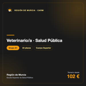 Veterinario/a A1 · Salud Pública · Región de Murcia (CARM)