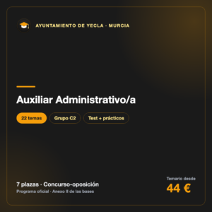 Auxiliar Administrativo/a C2 · Ayuntamiento de Yecla