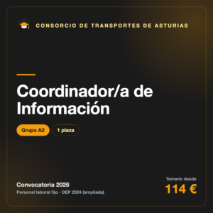 Coordinador/a de Información A2 · Consorcio de Transportes de Asturias