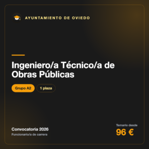 Ingeniero/a Técnico/a de Obras Públicas A2 · Ayuntamiento de Oviedo