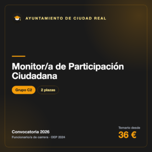Monitor/a de Participación Ciudadana C2 · Ayuntamiento de Ciudad Real