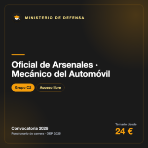 Oficial de Arsenales · Mecánico del Automóvil C2 · Armada
