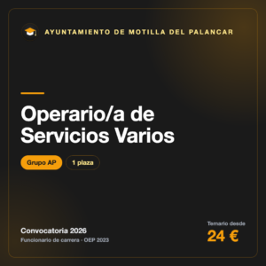 Operario/a de Servicios Varios AP · Ayuntamiento de Motilla del Palancar (Cuenca)