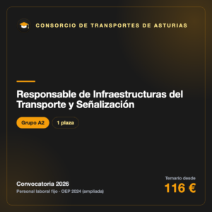 Responsable de Infraestructuras del Transporte y Señalización A2 · Consorcio de Transportes de Asturias