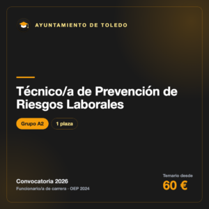 Técnico/a de Prevención de Riesgos Laborales A2 · Ayuntamiento de Toledo