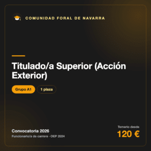 Titulado/a Superior (Acción Exterior) A1 · Gobierno de Navarra